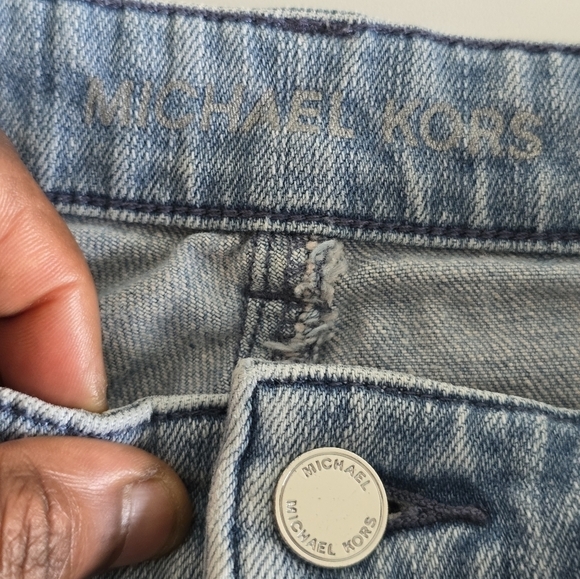 Michael Kors Jeans Women’s Sz 6 Blue Double Front Hem Zips Skinny 30x28 - Picture 13 of 15